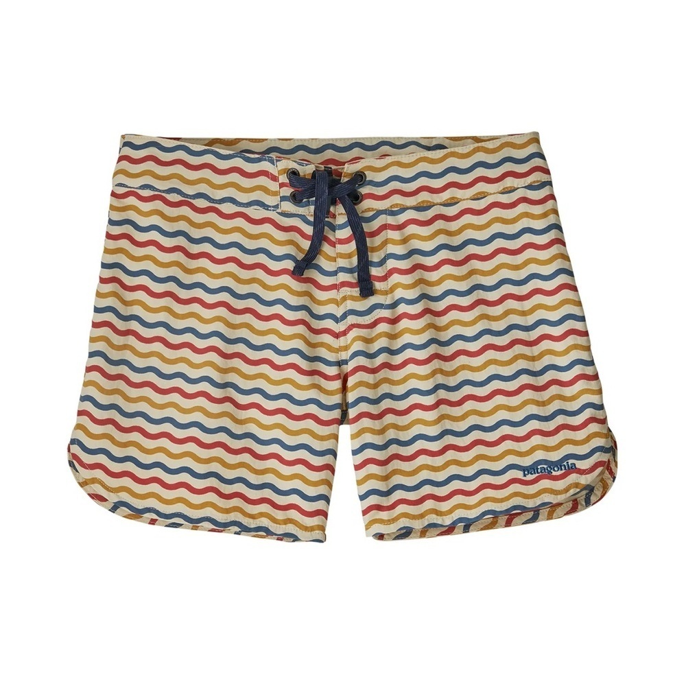 Patagonia Women' Wavefarer Boardshorts Size 10 Lined Up Oyster White 76598